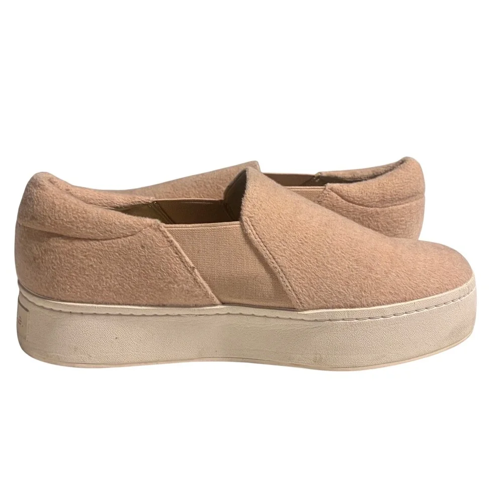 Vince Warren Platform Sneakers Womens 9 Blush Pink‎ Felt Slip On Shoes